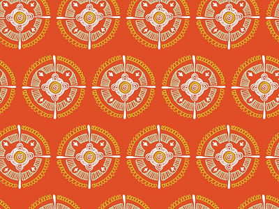 Geometric Circular Patterns No. 4 | Seamless Pattern abstract design modern orange packaging pattern seamless surface design tileable vector