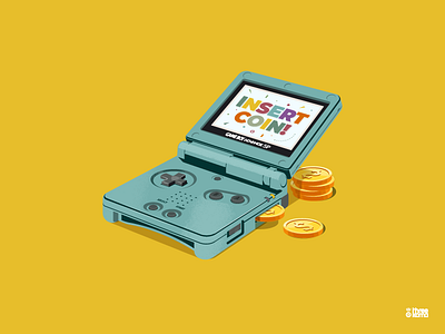 "Insert Coin" digital art freelance gaming gba graphic design graphic designer graphicdesign graphicdesigner graphiste illustration illustrator jeux video nintendo retrogaming rouen threekoma vector