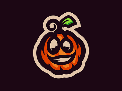 Pumpkin halloween illustration logo mascot pumpkin
