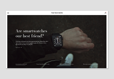 003 Daily Ui - The Tech News Landing Page daily ui 003 desktop grid layout news smartwatch tech news ui ux ui web web