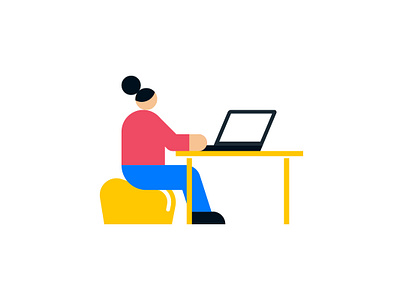 Illo Desk WIP character color computer desk illustration inspiration stick figure vector