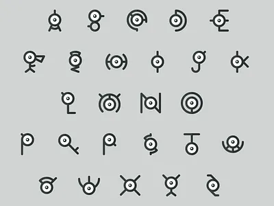 Unown Pokemon icon iconography illustration pokemon unown