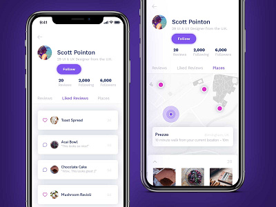 Reviews Maps & Likes app dailyui design experience feed flat interaction interface ios product social ui uidesign user ux uxdesign vector