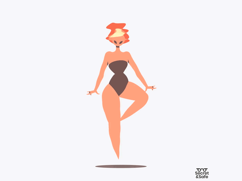 Fire Demon after effects animation character curvy demon design female fire freelance gif halloween illustration loop motion secretandsafe spooky