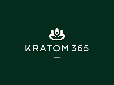 Kratom 365 brand design elegant flower icon kratom logo lotus mark minimal negative space symbol typography zen