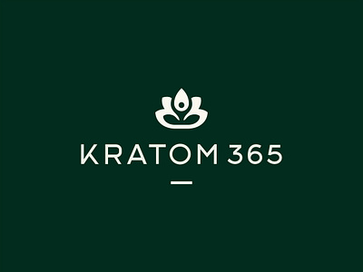 Kratom 365 brand design elegant flower icon kratom logo lotus mark minimal negative space symbol typography zen