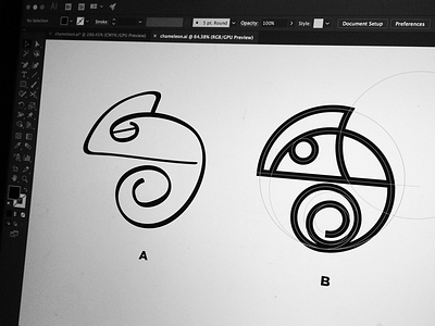 Chameleon Circles: WIP african chameleon circle geometric hand drawn line icon line illustration logo design reptile zimbabwe