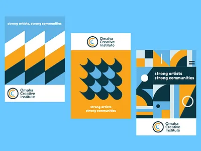 Brochure Cover Concepts art arts bauhaus blue branding brochure brochure tri fold creative illustration illustrator nonprofit orange print shapes vector