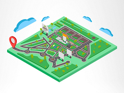 Ilustração - Mapa de Evento cultivando sonhos design illustration isometric isometric design isometric icons isometric illustration vetor vetorial