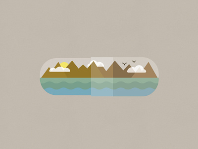 Nature is a Cure birds illustration illustration challenge landscape mountains nature pill vector