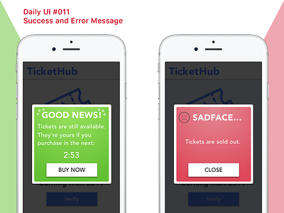 DailyUI #011 - Flash Message (Error/Success) daily 100 challenge