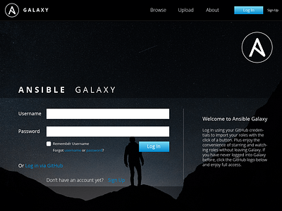 Ansible Galaxy Login Page Design ansible login