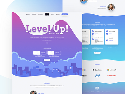 Event's Full Landing Page color creative design designer event website gradient homepage homepage design landing page vector web web design