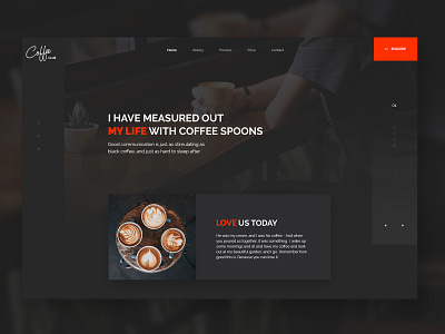 Coffee Club - My Life app coffee design food food and drink landing page orange restaurant ui uidesign user interface ux website