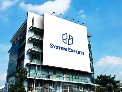 Billboard logo billboard blue branding company experts it logo logo design system tech