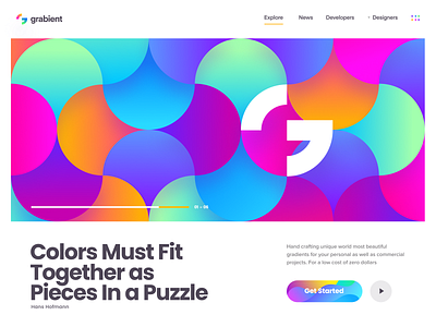 Grabient 2.0 background colors fun gradient illustration landing page typography ui ux wallpaper web website