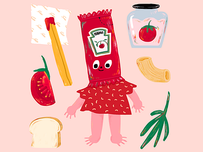 Tomato Tomato Tomato alphabet artoftheday character circus colorful design doodle doodle art dot eyes girl green illustration illustrationoftheday pink red tomato yellow