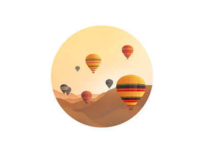 Turkey hot air balloons illustration scene scenery turkey