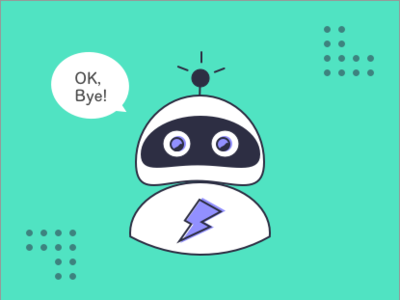 Roboto bye cute icon illustration ok robot