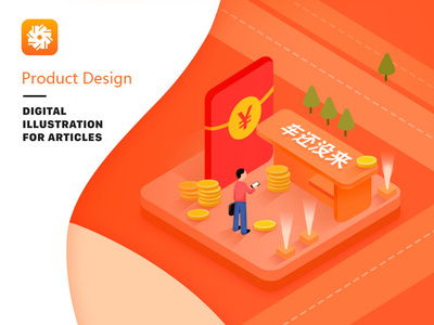 UI character design illustration orange ui