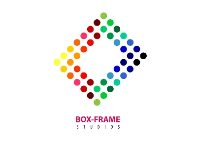 Box Frame Studios adobe illustration box brand branding colorful design entertainment frame illustration logo music simple studios vector