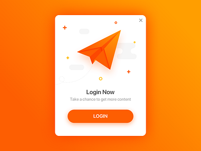 Paper Plane design graphic illustrator login orange register ui