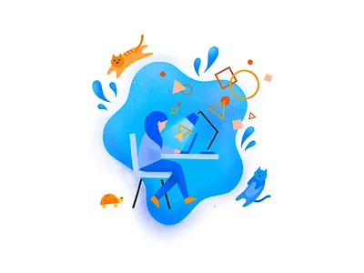 senioritis productivity cats character design college graphic design illustration productivity senior year turtle vector work