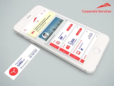 RTA Corporate Services App app design mobile app design ui ux vector