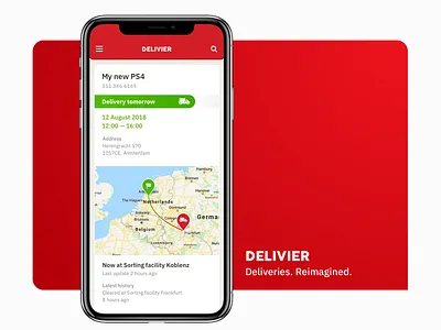 Delivier — delivery track mobile app / Details page agency app branding clean design designer flat graphic ios minimal mobile ui ux web