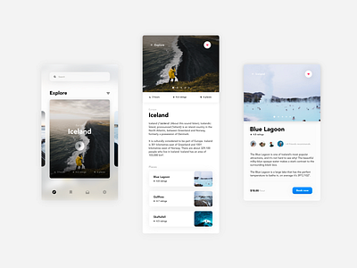 Travel App adventure app app design blue lagoon book expedition guide iceland phone photoshop sketch social travel travel app traveling trip ui user experience user interface ux