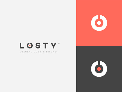 Losty, global inventory for lost & found items branding business circle coral geometric global icon labyrinth logo target trading wordmark