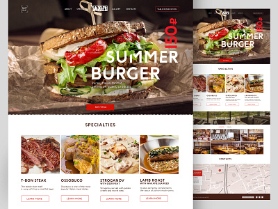 Landing Page Of The Restaurant design ui ux website