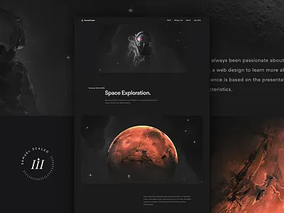 Personal Portfolio Work dark interaction portfolio scalzodesign space ui web design « samuel scalzo »