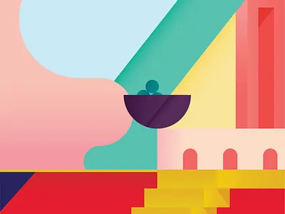 Balance balance colorful art curve develop future gradient illustration modern split vector