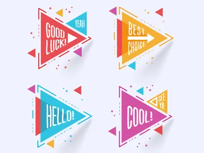 Abstract label design for website abstract banner cool design flat fly geometric illustration label triangle typography ux website