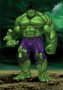 Hulk illustration art strong male superhero
