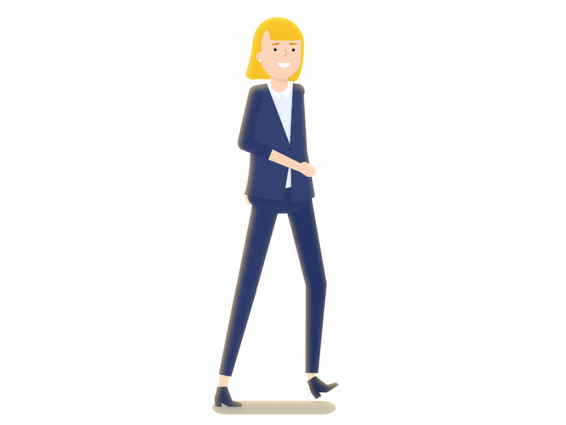 working girl 2d animation character cool girl mograph motion motiongraphics study walkcycle walking