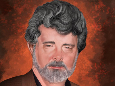 Portrait expressive male face illustration art