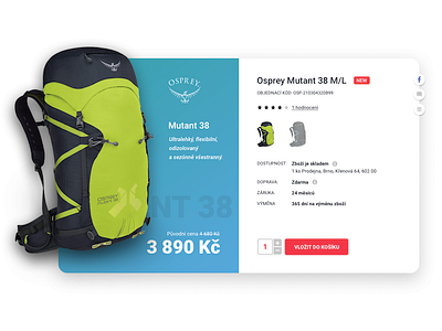 Product detail bag card detail e shop gradient osprey product shadow ui webdesign