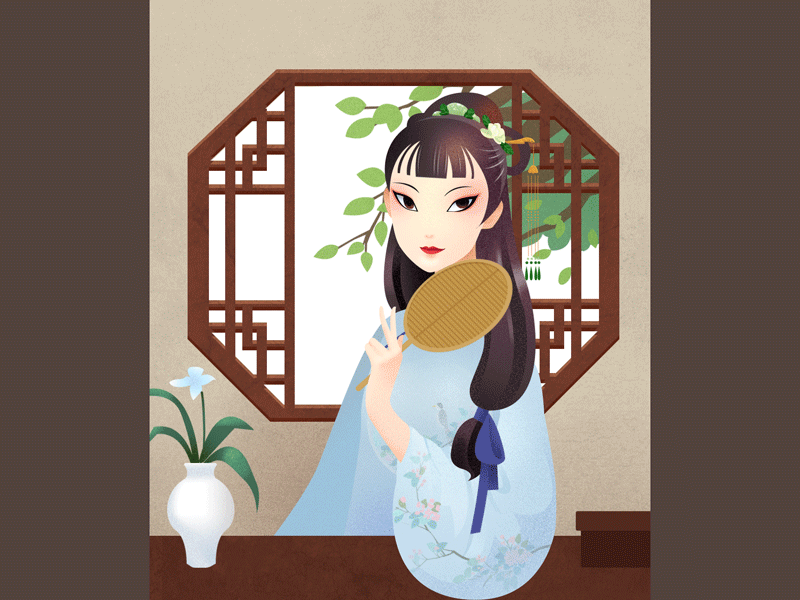 Chinese woman（明） gif illustration