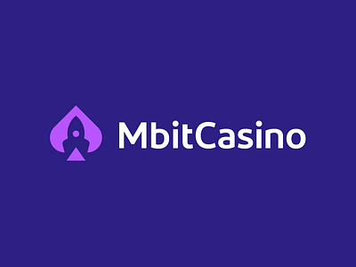 MbitCasino / logo design / Planet / Casino bitcoin blackjack branding cards casino crypto crypto currency deividas bielskis gamble gambling game launch modern logo negative space play poker rocket rocket logo slots spades