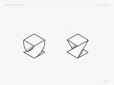 Illusion Cube Mark Exploration awesome clever smart bitcoin crypto square blockchain cryptocurrency brand design guidelines branding idea iconic logo illustration im impossible cube shape logo mark symbol mark monogram creative minimal negative space out of the box pixel corporate brand pixel perfect developement software dev developer symbol branding web perfect ui