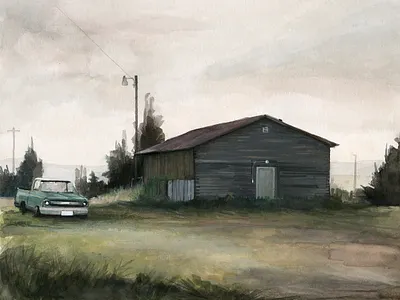 White Sulphur Springs, art drawing illustration ink landscape travel watercolor west