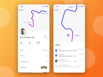 Ways app bla bla car car design ios map mobile taxi ui ux