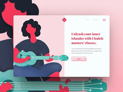 Day 9 part 2 - Concept UI for a string player classes concept guitar landingpage sketch string ui ukulele web