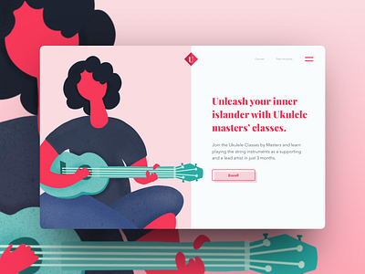 Day 9 part 2 - Concept UI for a string player classes concept guitar landingpage sketch string ui ukulele web