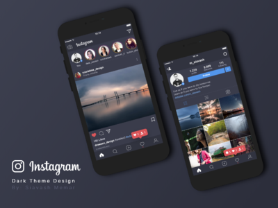 Instagram Dark Theme adobe photoshop adobe xd adobexd app appdesign application design application ui dark app dark mode dark theme design instagram instagram redesign night night mode redesign ui ui ux ui deisgn uidesign