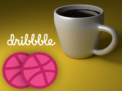 2 Dribbble invitation 3d blender coffee cup design dribbble icon invitations portfolio ui