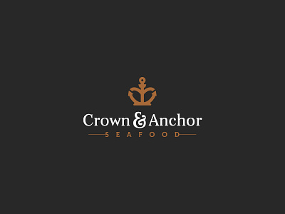 Crown And Anchor Seafood anchor branding cajva crown food logo restaurant sea seafood