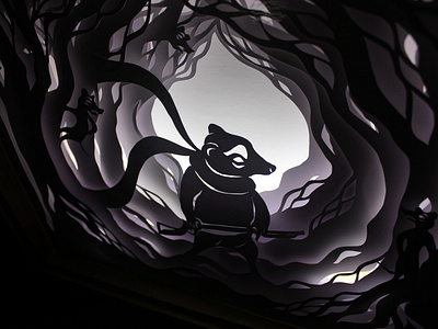 The Wind In The Willows Ratty 3d animal book illustration illustrator lightbox paper papercut papercutting publishing rat shadow shadows